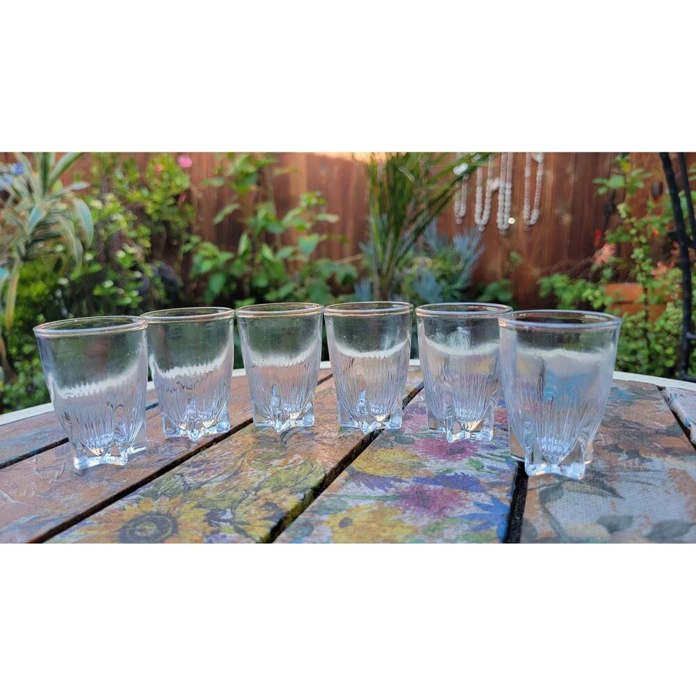 Mid-Century Modern Shekoofeh Shot Glasses – Diamond Cut  (Set of 6)